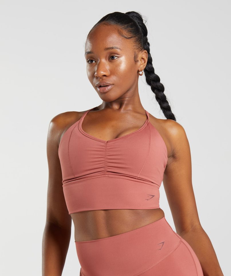 Staniki Sportowe Gymshark Elevate Longline Damskie Różowe | PL 304SMZ